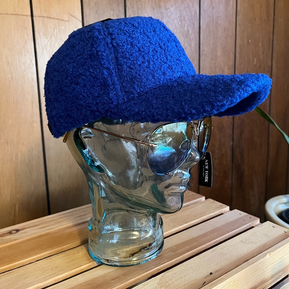Royal Blue Teddy Fleece Winter Cap - Picture 3 of 15